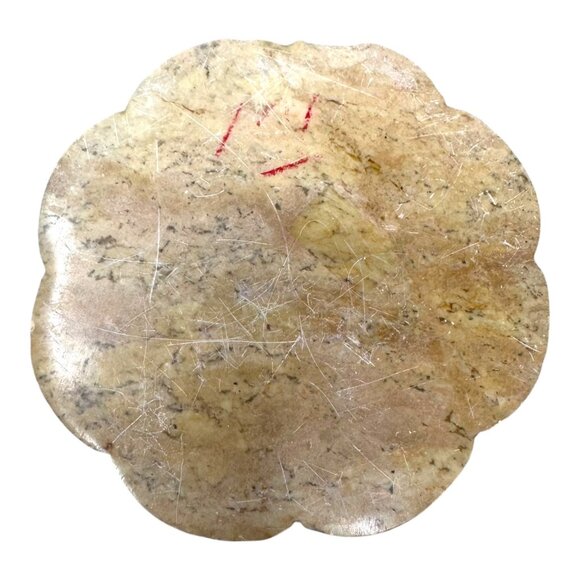 Vintage Soapstone Jewelry Trinket Ring Box Reticulated 3" Inlay Floral Pattern - Picture 11 of 11